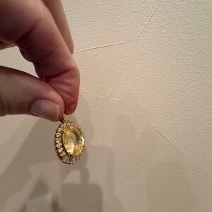 Elegant 14k Gold Women's redesigned to a Pendant, yellow sapphire 7.60 carats.